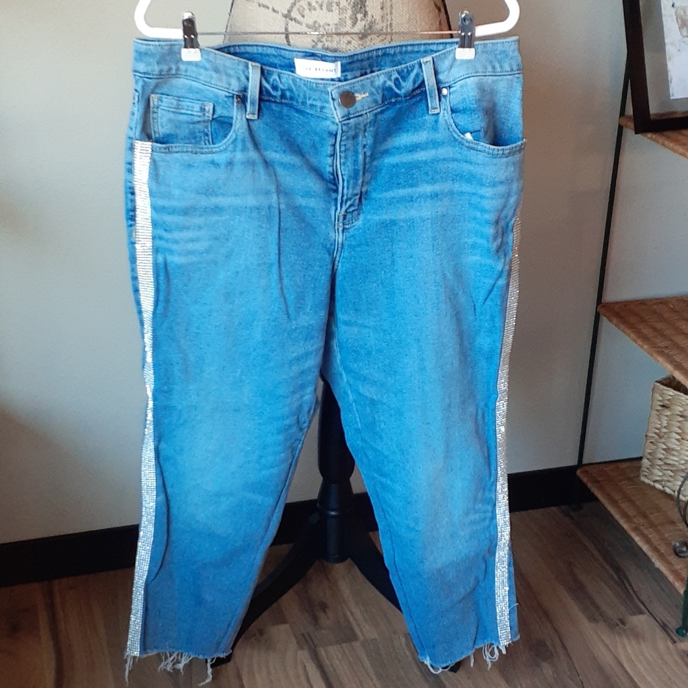 Lane Bryant bejeweled capri jeans.